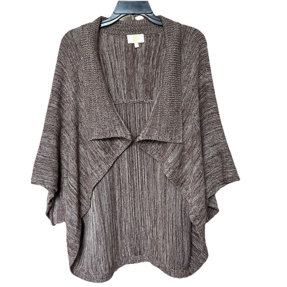 Liz Lange Cardigan XL Open Waterfall Front Brown Cocoon Lagen Cozy Cabin